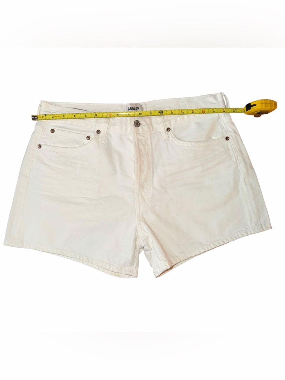 AGOLDE Parker Long White Jean Shorts Women’s Size 31 - Picture 2 of 7